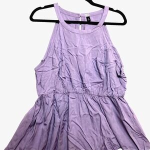 Torrid Dress Womens 0X Lavender Sleeveless Cotton Midi Tiered